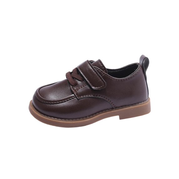 hopeusnice Kids Loafers On Round Toe Soft Sole Lightweight Durable Daily School Casual Play Shoes Brown 25