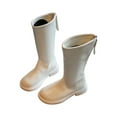 thumbnail image 1 of hopeusnice Kids Mid Calf Boots Classic Design Easy On Closure Non Sole Breathable Insole Ideal For Playdates Walking Trips Beige 26, 1 of 7