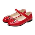 thumbnail image 1 of hopeusnice Kids Patent Leather Mary Shoes Hook Loop Closed Toe Durable Fashionable Party School Dress Footwear Red 11 Years, 1 of 3