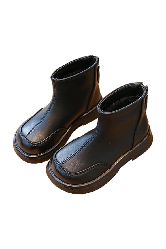 Kids Short Boots Easy On Closure Durable Outsole Soft Footbed Practical Design Suitable For Playdates Daily Commutes Black 28