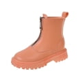 thumbnail image 1 of hopeusnice Kids Tall Boots Side Zip Closure Chunky Sole Stylish Look Durable Outsole For Daily Commutes Outdoor Trips Orange 28, 1 of 9
