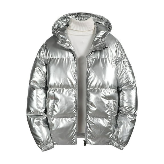 hopeusnice Men Winter Down Jackets Stand Collar Warm Outwear Thickened Windproof Coat Mens Clothes Streetwear Parkas Silver M