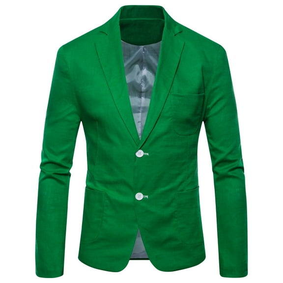 hopeusnice Men's Blazer Suit Jacket Slim Fit One Button Solid Business Party Wedding Prom Tuxedo Green XXXXL
