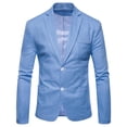 thumbnail image 1 of hopeusnice Men's Blazer Suit Jacket Slim Fit One Button Solid Business Party Wedding Prom Tuxedo Light Blue L, 1 of 3