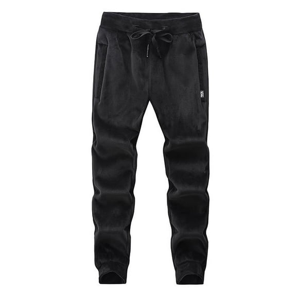 hopeusnice Men's Casual Fall Solid Color sweatpants fall Workout Activewear Pants Pants Pockets Elastic Waist Drawstring Lounge Trousers Joggers Fashion Black XXXXXXL