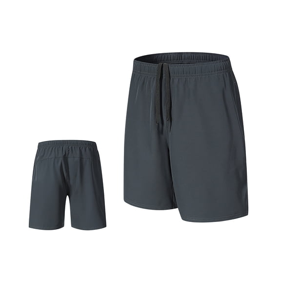 Men's Summer Solid Color Shorts Elastic Waist Drawstring Lounge Shorts Workout Exercise Running Shorts Pockets Sweat Shorts Teen Boy Casual Beach Gray L