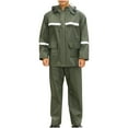 thumbnail image 1 of hopeusnice Men's Comfyfit Pullover Rain Casual Beach Pants Fall Lightweight Solid Color Lounge Sets Long Sleeve Raincoat Multi-Pockets Loose Breathable Loungewear Army Green L, 1 of 4
