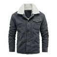 thumbnail image 1 of hopeusnice Men's Corduroy Trucker Jacket Winter Warm Fleece Collar Button up Coats Gray XXL, 1 of 8