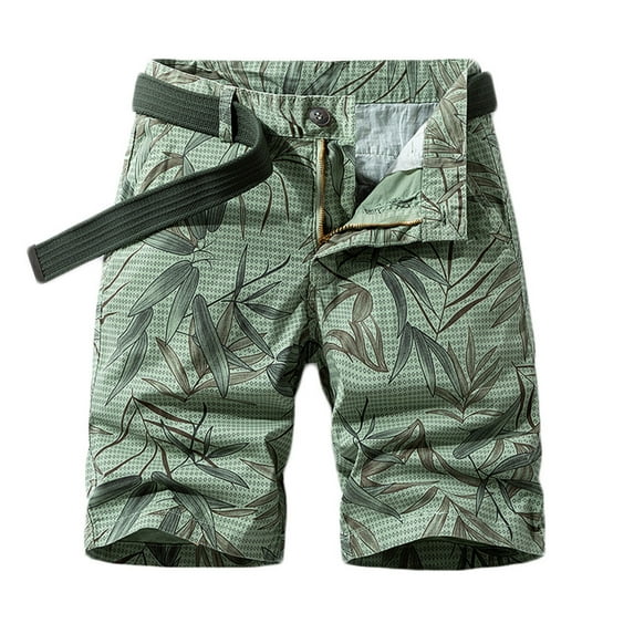 hopeusnice Men's Cotton Linen Cargo Shorts Casual Beach Workout Activewear Elastic Waist Lounge Shorts Pants Solid Color Shorts Clearance Summer Pants Pockets Light Green S