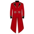 thumbnail image 1 of Men's Gothic Tailcoat Frock Coat Costume Swallow-Tailed Long Jacket Tuxedo Medieval Steam Outwear Red XXXL, 1 of 4