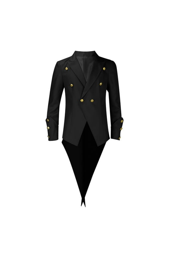 Men's Gothic Vintage Frock Coat Tailcoat Steam Jacket Party Tuxedo Blazer Black XXL