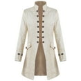 thumbnail image 1 of hopeusnice Men's Gothic Vintage Frock Coat Tailcoat Steam Long Jacket Beige M, 1 of 3