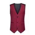 thumbnail image 1 of hopeusnice Men's Irregular Design Suit Vests Business Vests Slim Fit Single Breasted Waistcoat with Buttons Wine XL, 1 of 9
