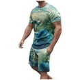 thumbnail image 1 of hopeusnice Men's Map Graphic Lounge Sets 2Pcs Swim Trunks Beach Sets Pants Fall Lightweight Elastic Waist Drawstring Shorts Pockets Loose Hawaiin Loungewear Clothing for Male, 1 of 5