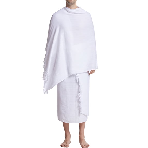hopeusnice Men's Muslim Jubba Thobe Long Sleeve White Embroired Robe ...
