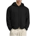 thumbnail image 1 of hopeusnice Men's Slim Fit Full Zip Up Hoodie Sweatshirt Stand Collar Long Sleeve with Zipper Pockets Basic Jackets Coats Black M, 1 of 5