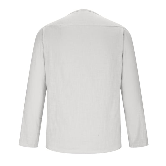 hopeusnice Men's Solid Color Shirts Long Sleeve Dress Shirts Crew Neck Tops Workout Exercise Slim Fit Lounge Tee Casual Fall Lightweight Clothing For Male White XXL