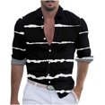 hopeusnice Men's Striped Shirts Clearance Button Up Lapel Tops Slim Fit