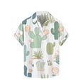 thumbnail image 1 of hopeusnice Men's Summer Short Sleeve Lapel Shirt Cactus Succulent Print Button Down Beach Tropical Hawaiian Shirts Tops Green XXXXL, 1 of 4