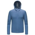 thumbnail image 1 of hopeusnice Men's Summer Sports Quick Dry Hoodie Sun Protection Breathable Running Fitness Outdoor Hood Jacket with Thumb Hole Dark Blue XXL, 1 of 3