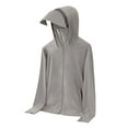 thumbnail image 1 of hopeusnice Men's Summer Sports Quick Dry Hoodie Sun Protection Breathable Running Fitness Outdoor Hood Jacket with Thumb Hole Dark Gray XL, 1 of 4