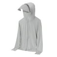 thumbnail image 1 of hopeusnice Men's Summer Sports Quick Dry Hoodie Sun Protection Breathable Running Fitness Outdoor Hood Jacket with Thumb Hole Gray XXXXXL, 1 of 9