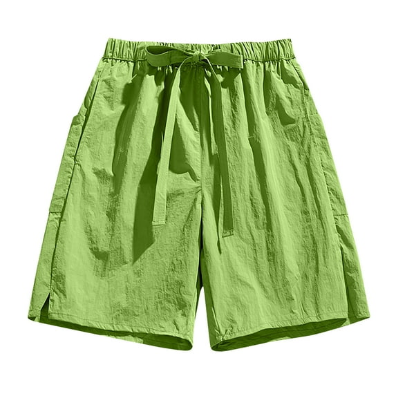 Men's Sweat Shorts Casual Beach Elastic Waist Drawstring Lounge Shorts Workout Activewear Pants Summer Pants Pockets Solid Color Shorts Green XXL