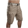 thumbnail image 1 of hopeusnice Men's Teen Boy Solid Color Shorts Cargo Shorts Casual Beach Summer Elastic Waist Lounge Shorts No Belt Pants Pockets Workout Activewear Khaki XXXXXXL, 1 of 3