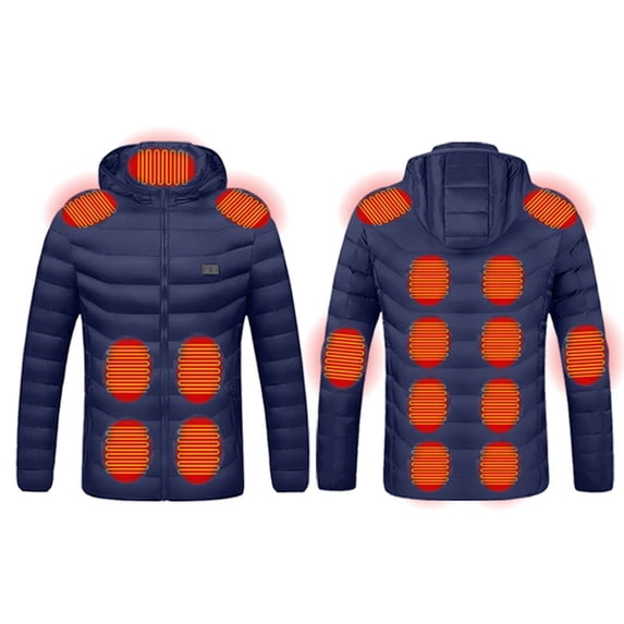 hopeusnice Men's Winter Heated Vest USB Charging 9 Heating Zones Far Infrared Fiber Heating Vest Adjustable Temperature Thermal Vest Washable Waistcoat for Outdoor Skiing Hunting Hiking Blue M