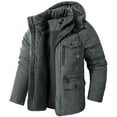 thumbnail image 1 of hopeusnice Men's Winter Thickened Warm Fleece Hood Parkas Jackets Coats Outwear Gray M, 1 of 4