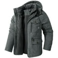 thumbnail image 1 of hopeusnice Men's Winter Thickened Warm Fleece Hood Parkas Jackets Coats Outwear Gray XXL, 1 of 4