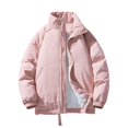 thumbnail image 1 of hopeusnice Men's Winter Warm Down Jacket Stand Collar Loose Thickened Coat Male Outerwear Parkas Black Pink XXL, 1 of 3