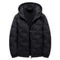 thumbnail image 1 of hopeusnice Men's Winter Warm Hood Down Jackets Coats Male Thickened Outwear Parkas Plus Size Stand Collar Zipper Pockets ffer Jacket Black XXXL, 1 of 4