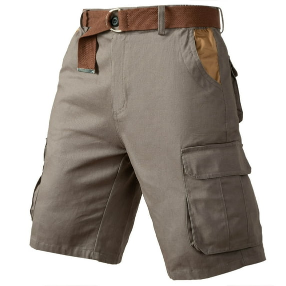 hopeusnice Men's Workout Activewear Cotton Linen Cargo Shorts Elastic Waist Lounge Shorts Solid Color Shorts Pants Summer Pants Pockets Casual Beach Dark Gray XXL