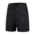 thumbnail image 1 of hopeusnice Mens Beach Shorts Running Shorts Lounge Shorts Activewear Workout Casual Beach Pants Elastic Waist Drawstring Solid Color Fashion Summer Zipper Pockets Dark Gray L, 1 of 9