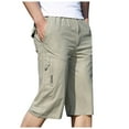 thumbnail image 1 of hopeusnice Mens Casual Beach Solid Color Loose Running Shorts Workout Fashion Summer Pants Cotton Linen Cargo Shorts Activewear Sweat Shorts Mid Waist Pants with Pockets Gray XXXXL, 1 of 7