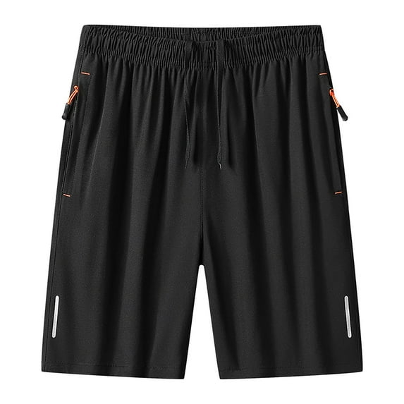 hopeusnice Mens Casual Beach Solid Color Mid Waist Pants with Pockets Workout Cotton Linen Cargo Shorts Activewear Zipper Buttons Sweat Shorts Fashion Summer Pants a Black XL