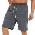 thumbnail image 1 of hopeusnice Mens Elastic Waist Drawstring Workout Casual Beach Fashion Summer Pants Polyester Gym Running Shorts Lounge Shorts Activewear Loose with Pockets Solid Color Dark Gray S, 1 of 7