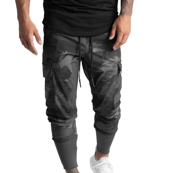 hopeusnice Mens Elastic Waist Pants with Pockets Drawstring Workout Casual Beach Fashion Summer Solid Color Joggers Loose Cargo Joggers Trousers Sweatpants Activewear Gym Pants Gray M