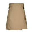 thumbnail image 1 of hopeusnice Mens Fashion Summer Solid Color High Waist Polyester Scottish Short Skirt Kilt Casual Beach with Pockets Workout Pants Khaki S, 1 of 4