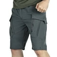 thumbnail image 1 of hopeusnice Mens Fashion Summer Solid Color Mid Waist Cotton Linen Cargo Shorts Running Shorts Sweat Shorts Casual Beach Zipper Loose with Pockets Workout Pants Gray XL, 1 of 5