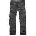 thumbnail image 1 of hopeusnice Mens Mid Waist Pants with Pockets Workout Casual Beach Pants Solid Color Fashion Summer Cargo Wide Leg Pants Trousers Loose Sweatpants Gray 34, 1 of 2