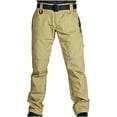 thumbnail image 1 of hopeusnice Mens Pants Solid Color Mid Waist Pants with Pockets Loose Casual Beach Cotton Linen Cargo Wide Leg Running Trousers Activewear Fashion Summer Workout Brown XXL, 1 of 5