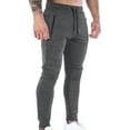 thumbnail image 1 of Mens Skinny Zipper Pockets Workout Casual Beach Joggers Sweatpants Activewear Trousers Solid Color Pants Elastic Waist Drawstring Fashion Summer Dark Gray XXL, 1 of 4
