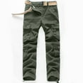 thumbnail image 1 of hopeusnice Mens Zipper Buttons Loose With Pockets Workout Casual Beach Cotton Linen Cargo Wide Leg Trousers Activewear Running Gym Solid Color Mid Waist Fashion Summer Pants Army Green XXL, 1 of 4