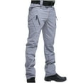 thumbnail image 1 of hopeusnice Mens Zipper Pockets Workout Casual Beach Fashion Summer Solid Color Mid Waist Pants Cargo Wide Leg Trousers Sweatpants Activewear Gray M, 1 of 6