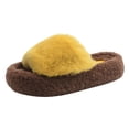 thumbnail image 1 of hopeusnice Rhinestone Decor Furry Slipper Women Open Toe Indoor Footwear Yellow 36, 1 of 9