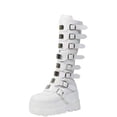 thumbnail image 1 of hopeusnice Round Toe Multi Buckle Knee High Boots Women Gothic Boots for Cosplay White 40, 1 of 6