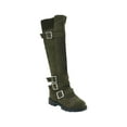 thumbnail image 1 of hopeusnice Women Buckle Winter Roman Motorcycle Knee High Long Boots Ladies Shoes Gothic Punk Non-Slip Western Boots Army Green 43, 1 of 9