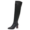 thumbnail image 1 of hopeusnice Women Knee High Stretch Boots With Square Toe Sole Chunky Heel Pull On Design For Fashion And Party Occasions Black 36, 1 of 9